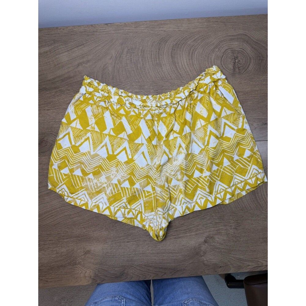 Anthropologie Viscose Shorts Yellow Cream Boho Women’s  XL